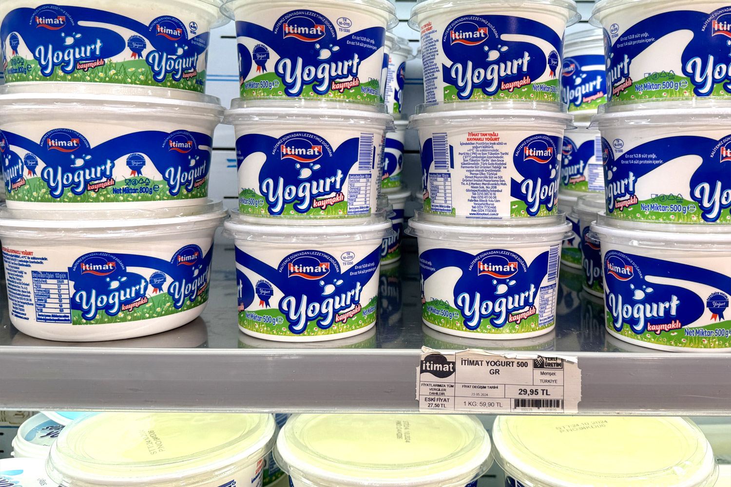 トルコのヨーグルト売り場