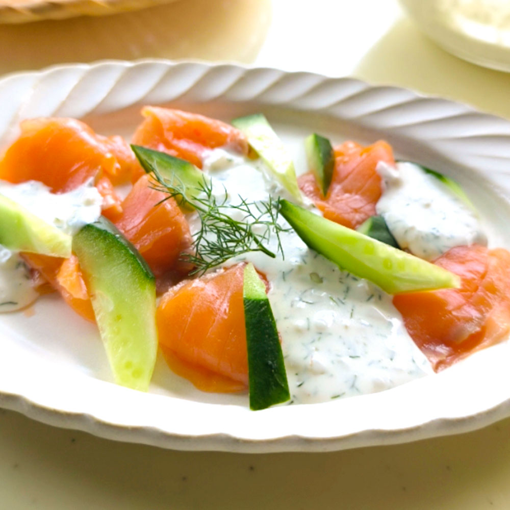 スモークサーモンや白身魚のグリルやフライなどにもとてもよく合います。